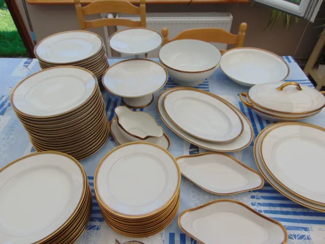Service de table classique en céramique - 50 pièces - Blanc pur -  Porcelaine de qualité supérieure - Poêle/assiette/bol - Phnom Penh