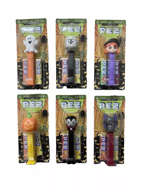 PEZ Halloween Dispensers & Candy Unopened FULL SET (6 x Dispensers)