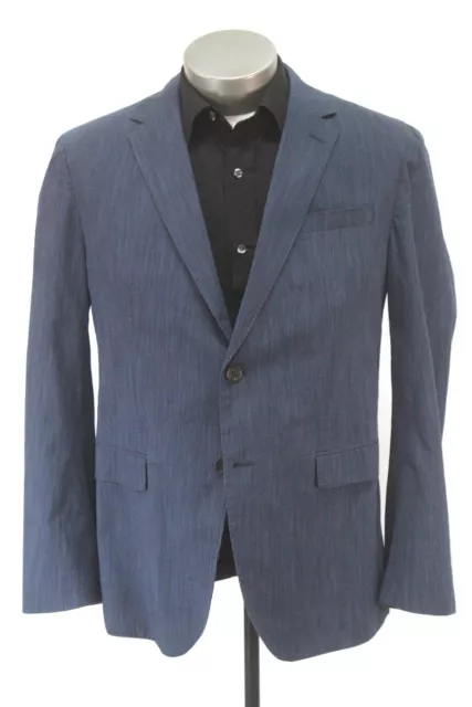 mens navy blue stripe BANANA REPUBLIC cotton blazer jacket sport suit coat 44 R
