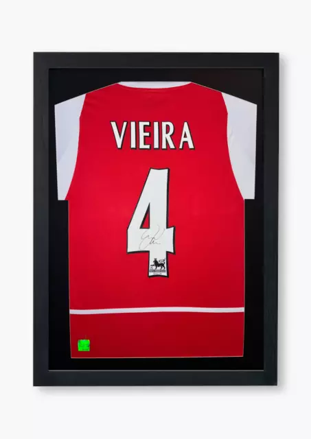 Patrick Vieira Signed Arsenal 2003/04 "Invincibles" Framed Home Shirt with COA