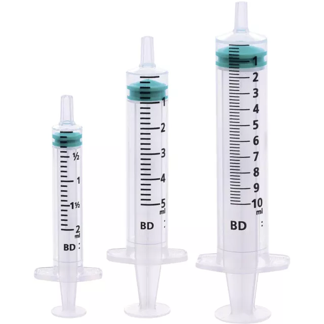 BD Emerald Sterile Syringes Hypodermic  - Luer Slip - Syringe Size 2ml 5ml 10ml