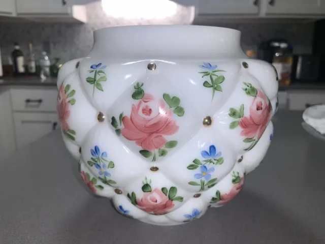 Vintage Consolidated Glass Co. Milk Hand Painted Painted Biscuit Cookie Jar