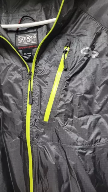 Outdoor Research Helium II Pertex Shield Ultralight Mens Rain Jacket Grey XXL