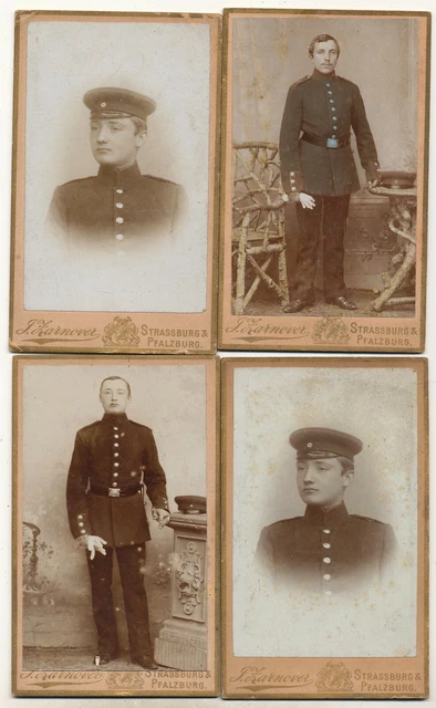4 x CDV - 2. Oberrheinisches Infanterie-Regiment Nr. 99 - Straßburg Pfalzburg