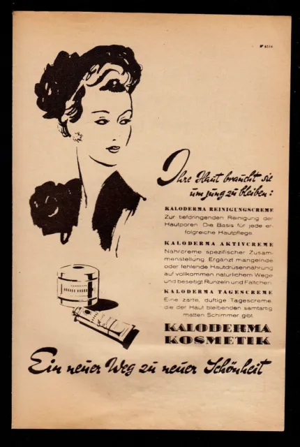 3w7275/ Alte Reklame von 1949 – KALODERMA Kosmetik