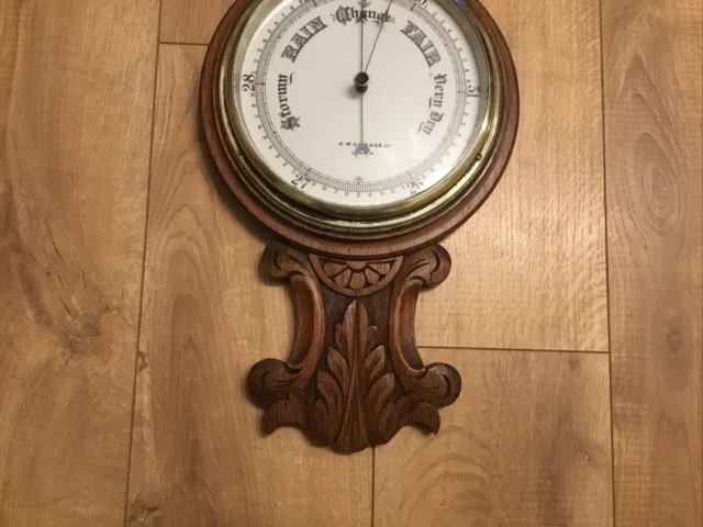 A Large Antique Edwardian Aneroid Barometer, A.w.gamage London Circa-1910. 2