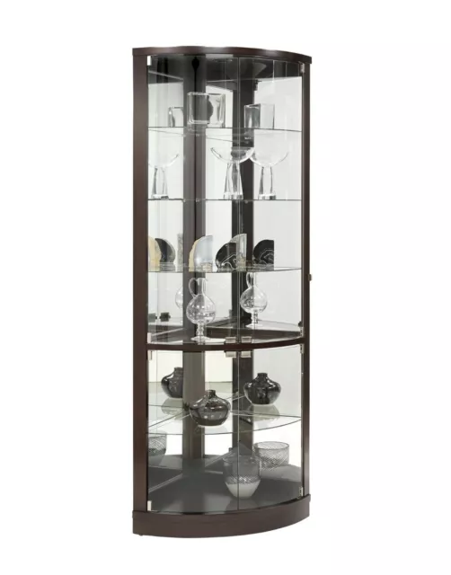 Curved Corner Curio Cabinet Glass Parts Mirror Doors ph21508
