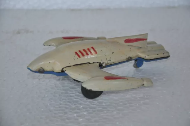 Vintage Fine Litho Airplane Friction Tin Toy , Collectible