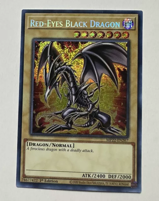 Yugioh - Red-Eyes Black Dragon MP22-EN267 1st Edition Prismatic Secret Rare NM/M