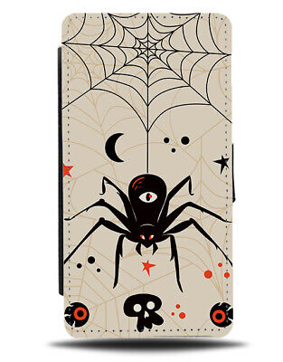 Halloween Spider Flip Wallet Custodia ragni ragnatela WEB SKULL Kid Kids M384