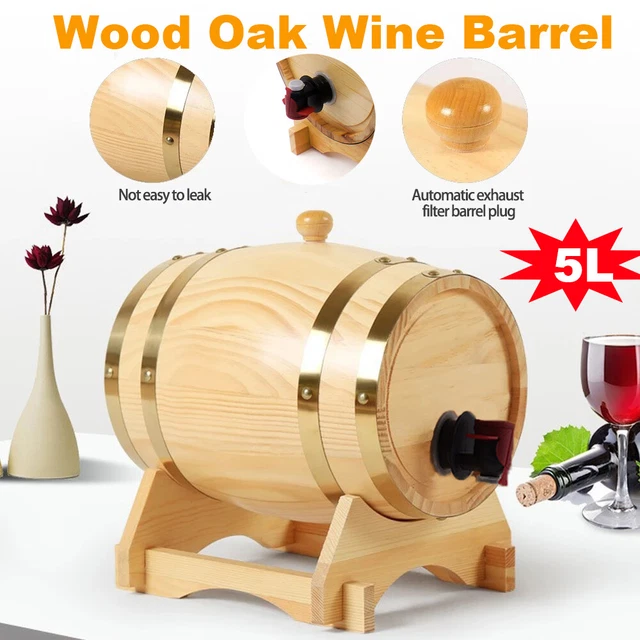 5 LITER OAK Wine Barrel Whiskey Beer Wooden Barrel Wine Brewing Keg