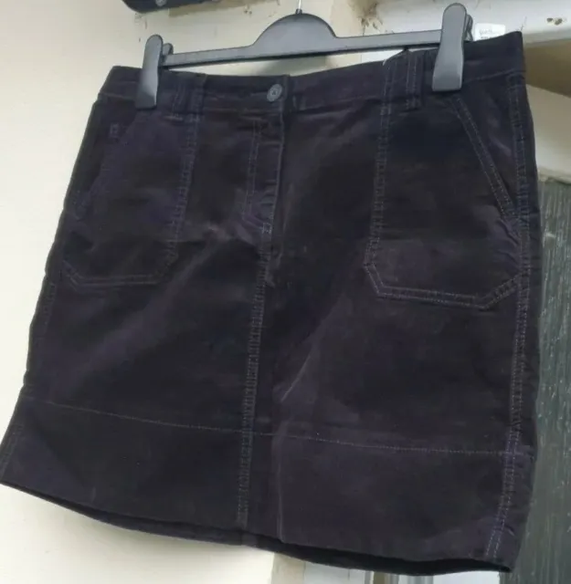 Marks and Spencer Black Corduroy mini short skirt. UK size 14