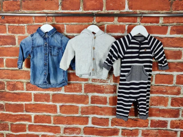 Baby Boys Bundle Age 3-6 Months Gap Next Etc Romper Babgro Hoodi Shirt Set 68Cm