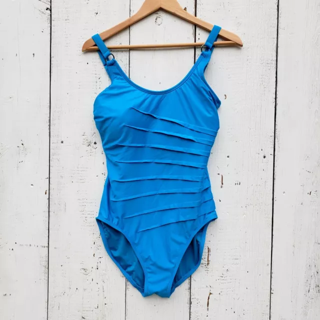 Calvin Klein Women's Mediterranean Blue One Piece Swimsuit Size 12 NEW