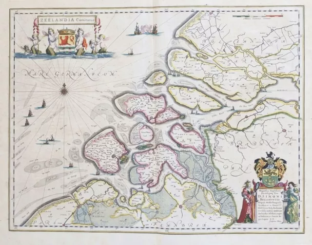 Zeeland Middelburg Goes Rotterdam Hülst Steenbergen Nederland map Karte Blaeu