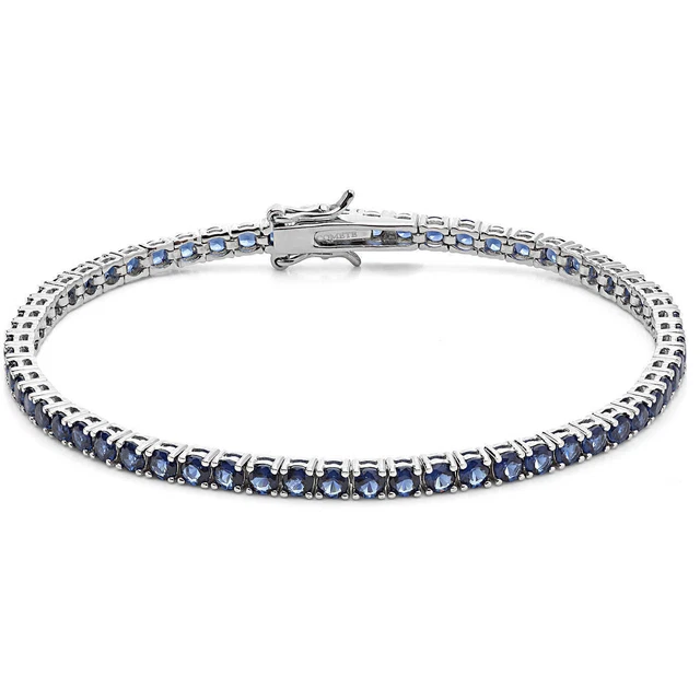 Comete bracciale tennis uomo 20cm argento e zirconi blu UBR 988 M20