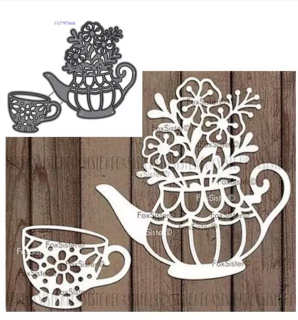 Metal Cutting Dies Flower Tea Cup Decoration Scrapbook Craft Punch Stencils DIY