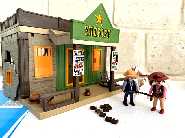 PLAYMOBIL 3786 MUR Gris Avec Fenetre Bureau Sheriff Western EUR 3,50