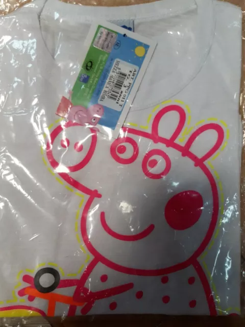 T-SHIRT  MAGLIA  MAGLIETTA MANICHE CORTE PEPPA PIG ORIGINALE TG. 3 anni