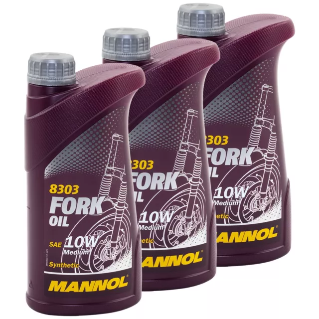 Gabel Öl 3x 1 Liter MANNOL 10W für Aprilia Honda Kawasaki Suzuki Triumph Yamaha