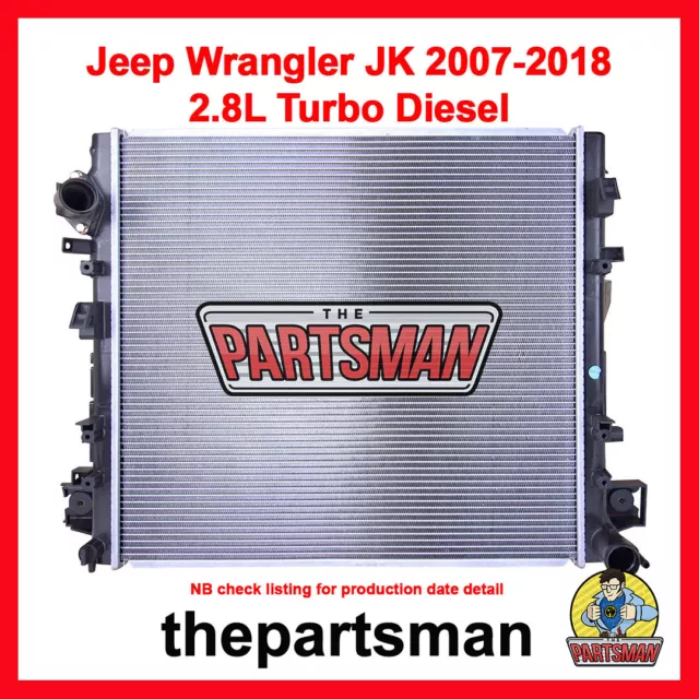 Radiator Fits Jeep Wrangler JK 3/07-2018 2.8L 4Cyl Turbo Diesel Man & Auto Trans