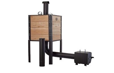 WOODEN SMOKER SMOKEHOUSE with chimney- Garden BBQ - Fish + Meat
