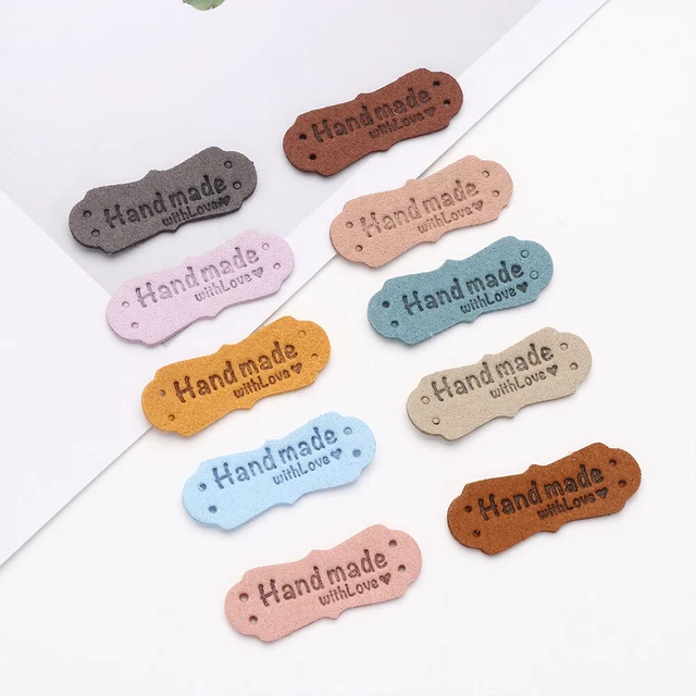 PU Leather Hats Bags Clothes Tags Label Garment Labels Hand Made With Love