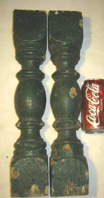 2 Antique Architectural Country Wood Home Garden Art Baluster Post Candle Stick