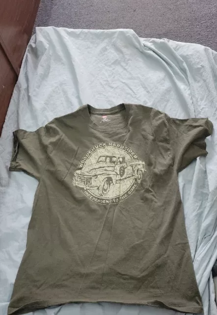 Woodchuck Hard Cider T-Shirt Large Hanes Tagless Green “Independent To The Core”