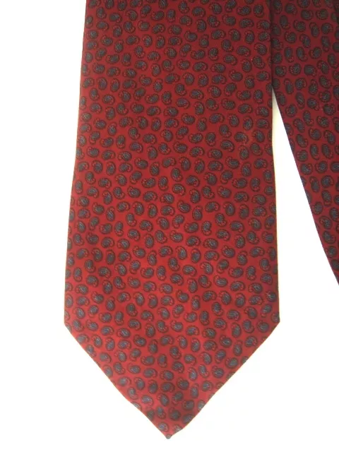 Tres Belle Cravate Faconnable Soie Bordeaux Motif Cachemire Neuve/New Silk Tie