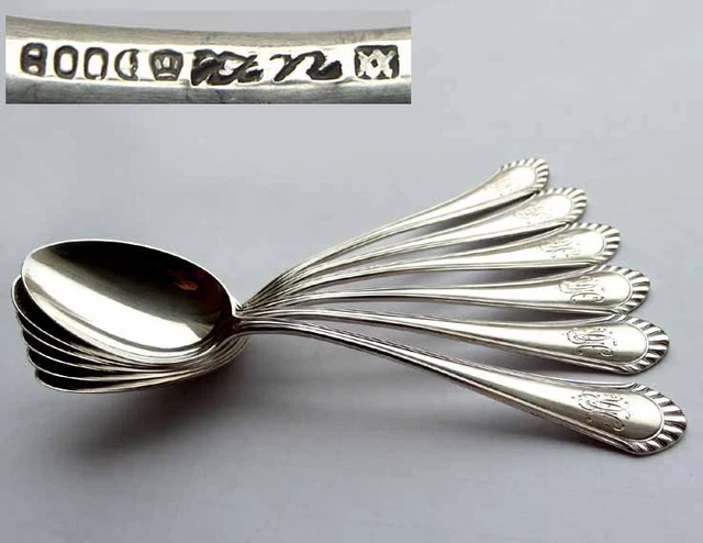 6 cucchiaini da tè vintage anni '70 in argento 800 Made in Italy