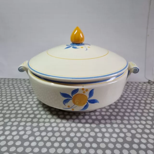 Vintage Wedgwood Lidded Tureen With Blue And Yellow Floral Decoration