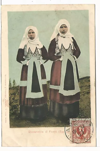 NUORO (005) - Giovanette di FONNI (costumi) - Fp/Non Vg, affrancata 1903