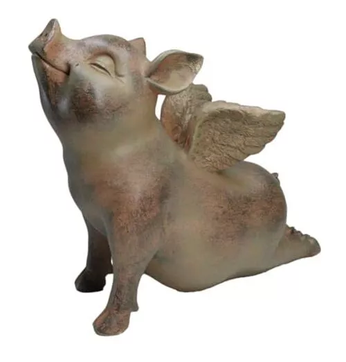 Ebros Peaceful Zen Yoga Flying Pig Hog Heavens Statue Rustic Cobra Stretch Pose