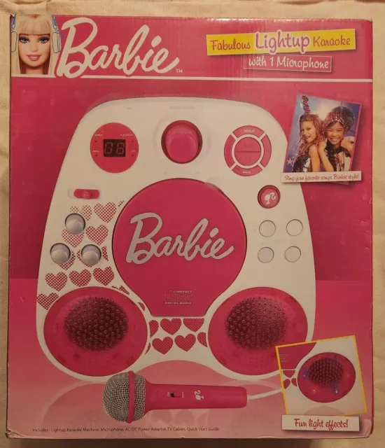 Barbie Fabulous Lightup Karaoke Machine & CD Player w/Microphone Tested! BB30000