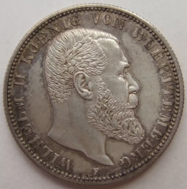 Empire 2 Mark Wilhelm II King From Württemberg 1899 F IN