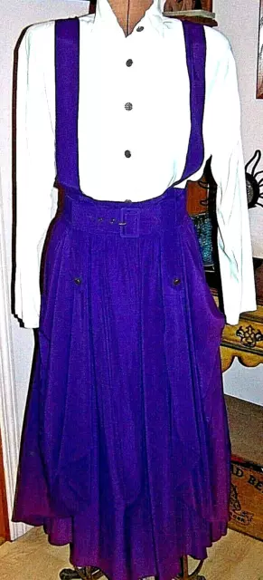 SCARLETT Blend Long Sleeve Cream TOP Full Length SUSPENDER Purple SKIRT/Size 5/6