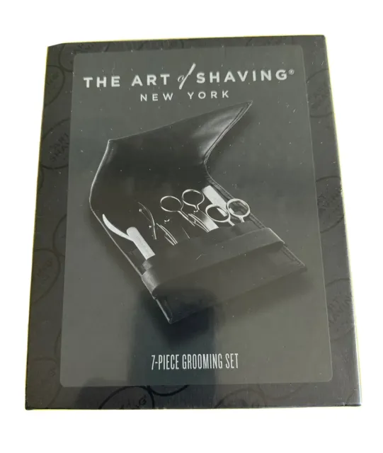 THE ART OF SHAVING 7- Piece Manicure Set Brand New In Box w/Leather Carry Case.