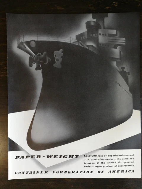 Vintage 1936 Paper Weight Container Corporation of America Original Ad 122