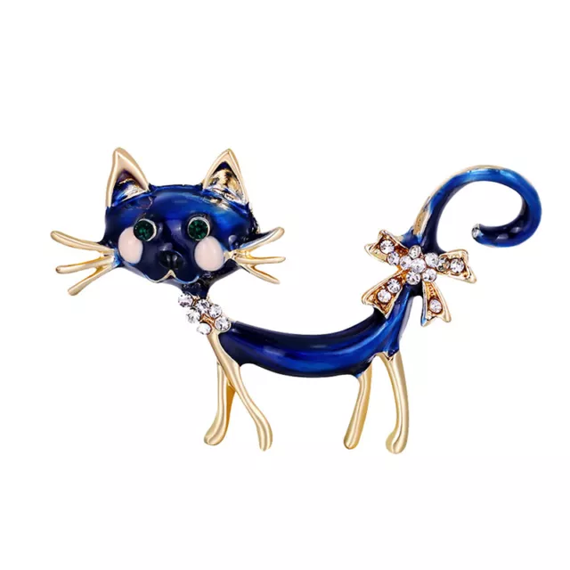 Personality Blue Cat Brooch Girls Women Office Casual Brooch Pins Gi#km