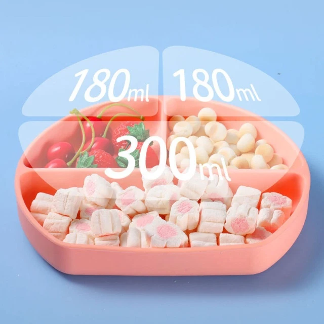 Fruit Plate Children Suction Plate Baby Feeding Plate Food Tray Silicone Plate