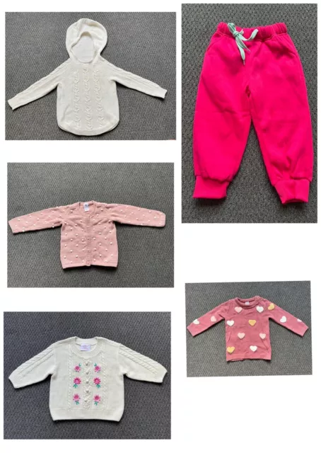 Bundle Size 2 Girls Kids Toddler Bulk Lot x 5 Winter Clothes, Sweaters & Pants