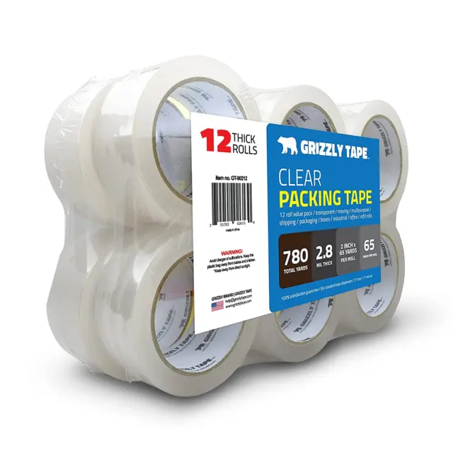 Clear Packing Tape Refill Rolls for Shipping, Moving, Packaging - True 2 Inch X