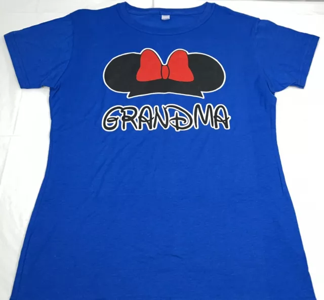 Minnie Mouse Grandma Tee Shirt T-shirt, Blue, Women's Size Large, NEW