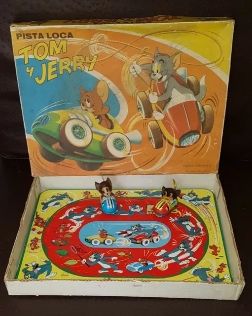 VINTAGE PISTA LOCA " TOM & JERRY " A CUERDA - HANNA BARBERA - PACUAL Y VALLS 60s