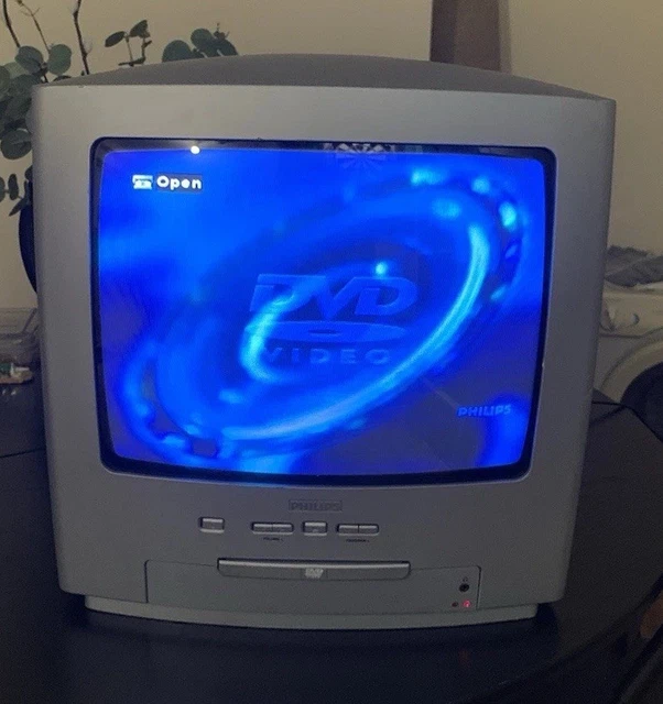PHILIPS 14 INCH UVSH Vintage CRT Retro Gaming TV DVD Combi - No Remote ...