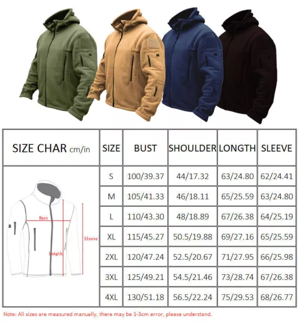 Tactical Recon Fleece Jacket Full Zip Army Hoodies Men Combat Warm Mens Hoody 2