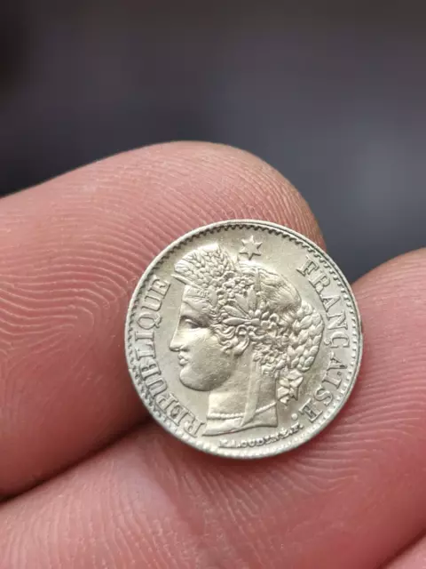 20 centimes argent Cérès 1850 A Paris (oreille basse) TTB+! 1,00g