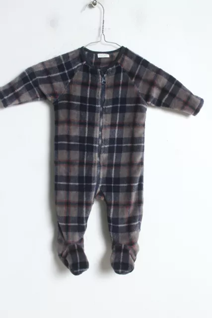 Next Baby Tartan Fleece All in One - Grey - Age 0 3 Months (v-t2)