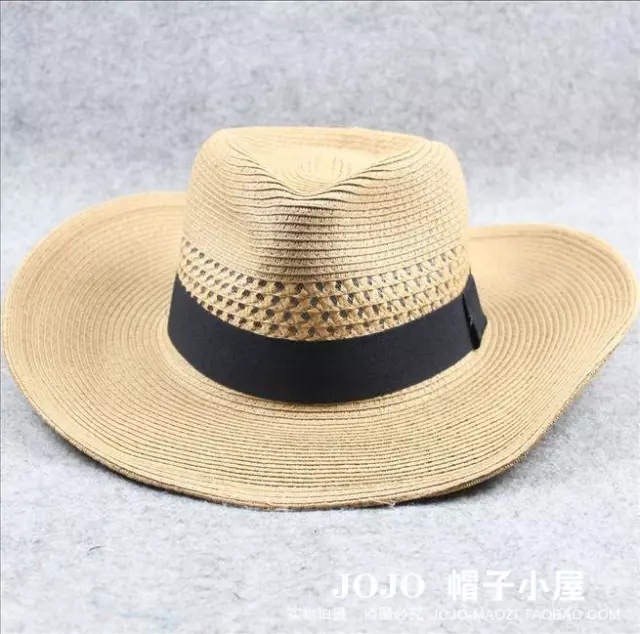 Mens or Womens Straw Boater Hat Sun Hat Sailor Skimmer Cap